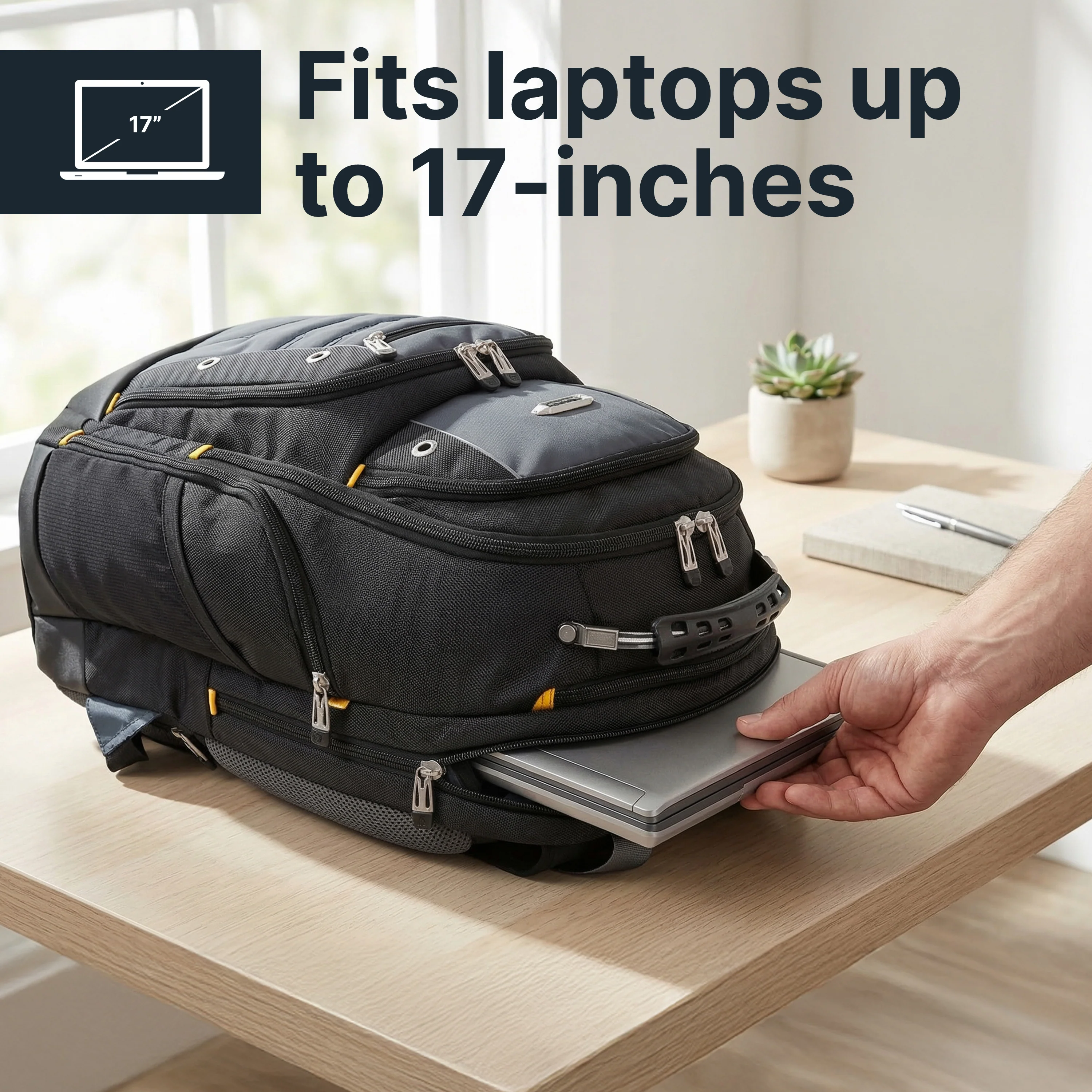 17" Drifter II Laptop Backpack (Black/Gray) - Image 4
