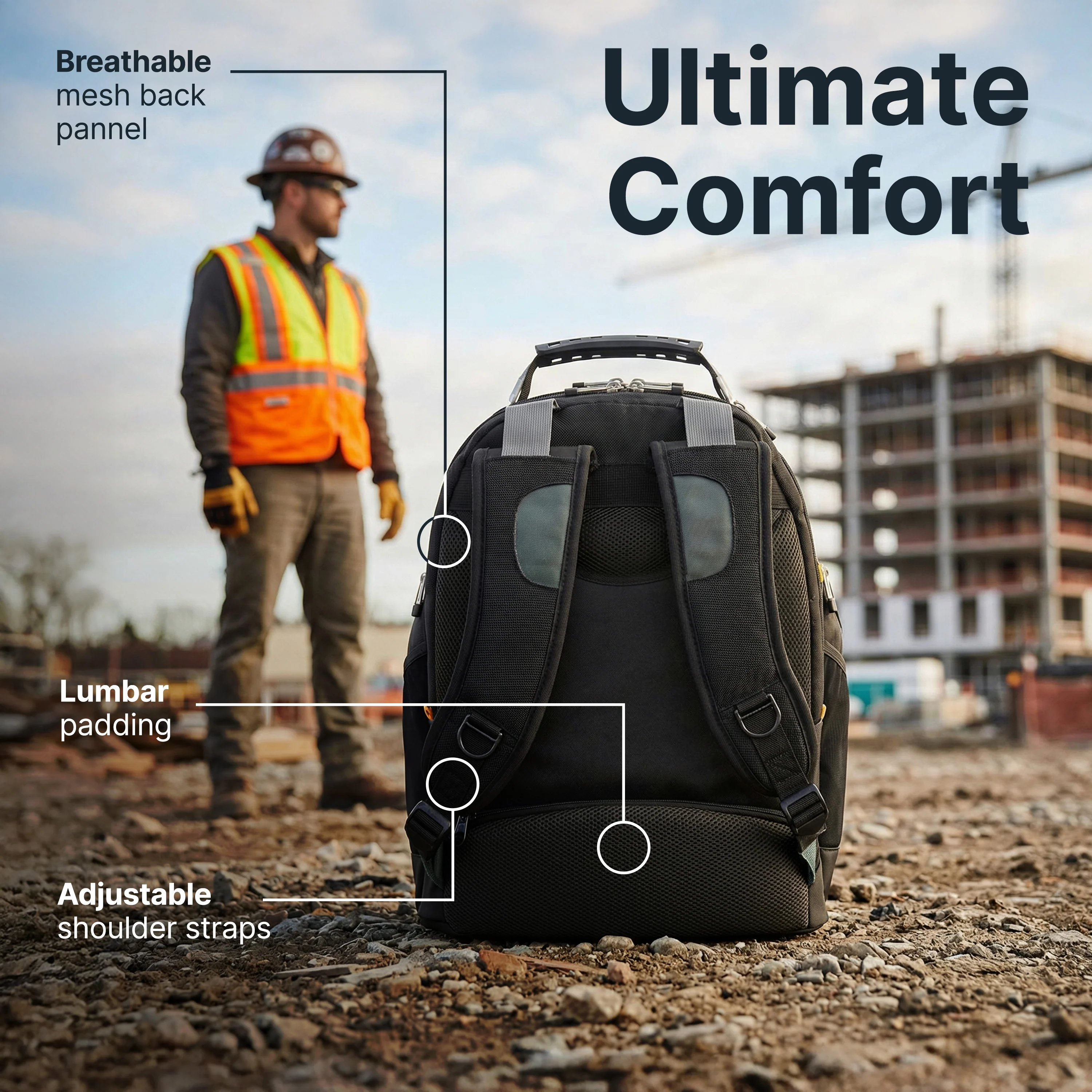 17" Drifter II Laptop Backpack (Black/Gray) - Image 7