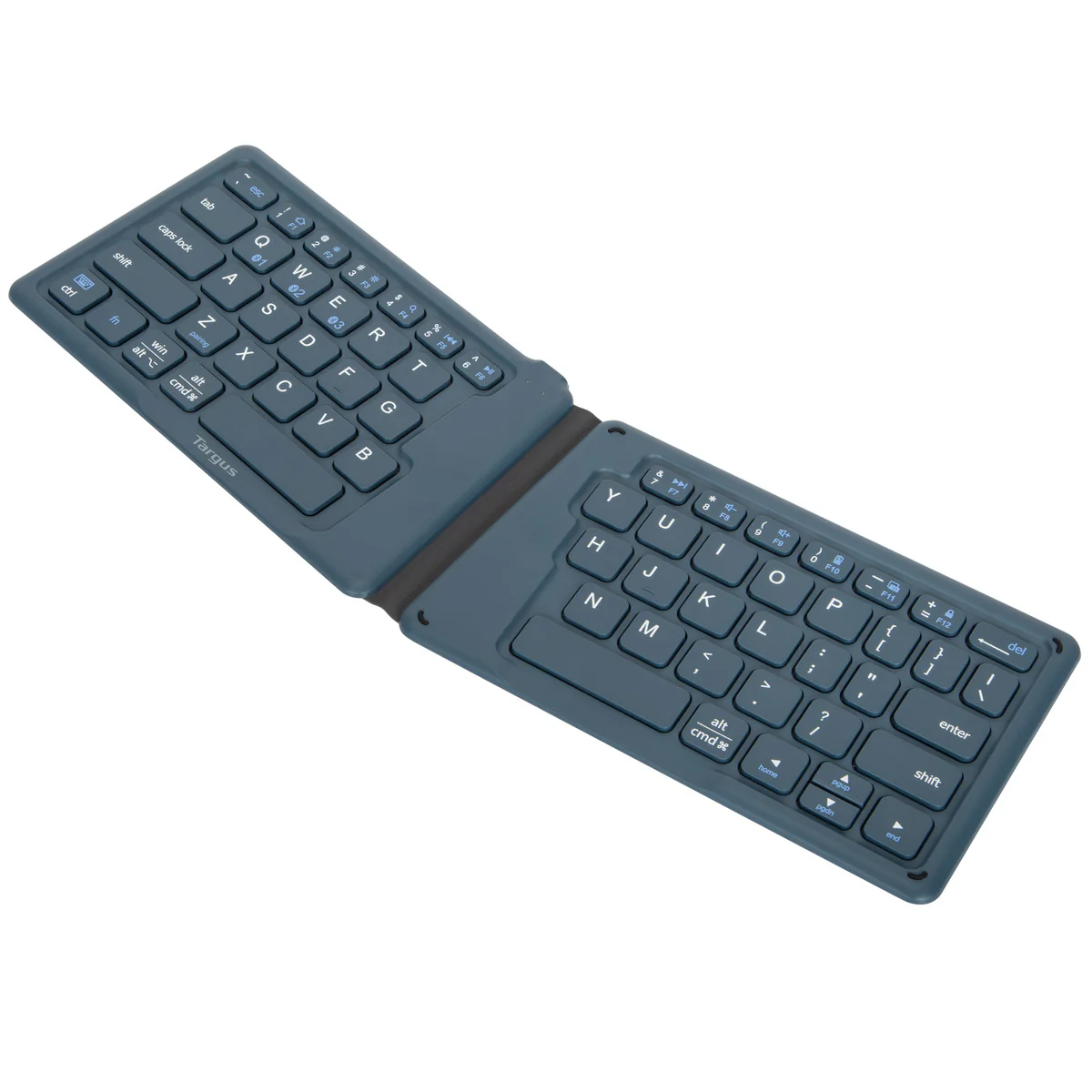 Ergonomic Foldable Bluetooth® Antimicrobial Keyboard (Blue) - Image 5