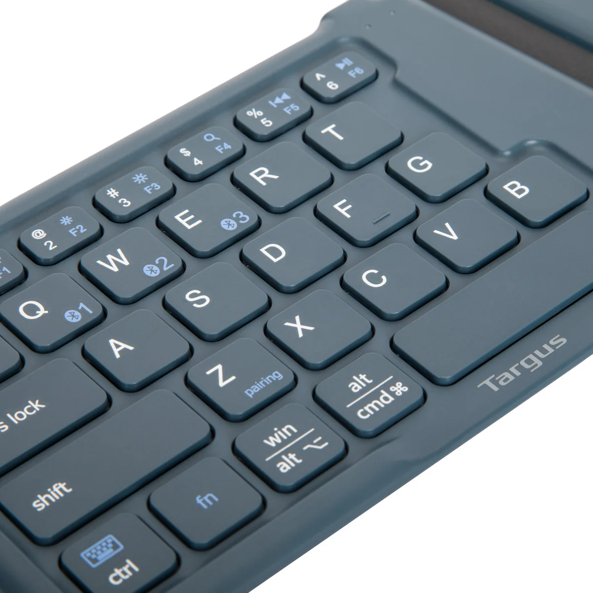 Ergonomic Foldable Bluetooth® Antimicrobial Keyboard (Blue) - Image 6