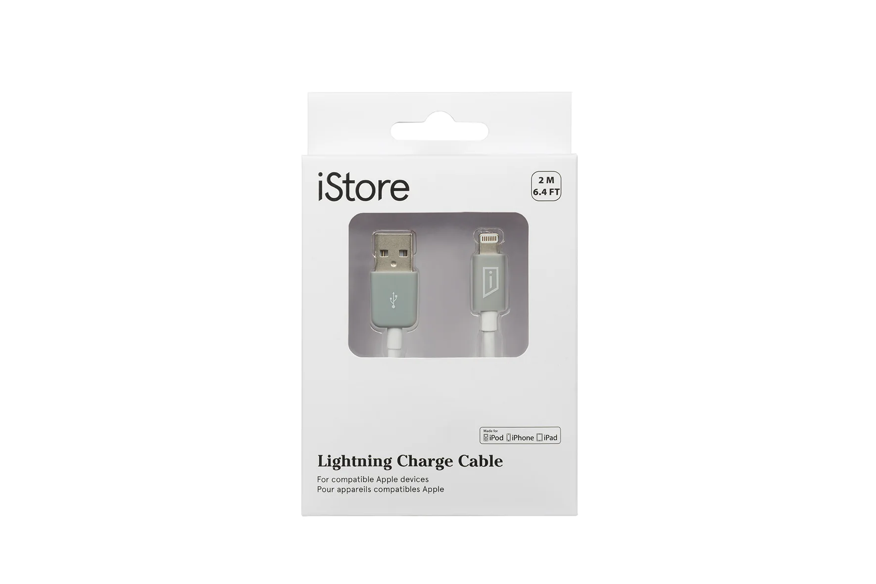 iStore Lightning Charge 6.7ft (2m) Cable (White) - Image 3