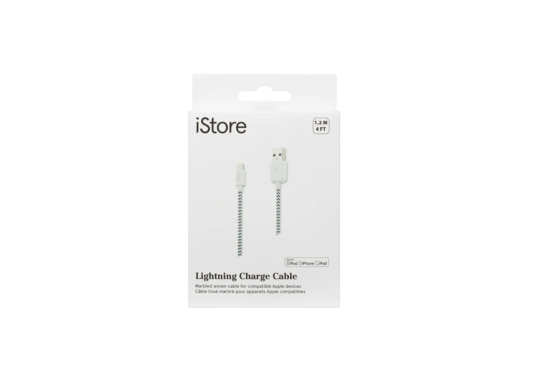 iStore Lightning Charge 4ft (1.2m) Marbled Woven Cable - Image 3