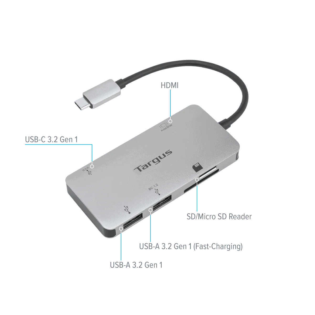 USB-C Multi-Port Single Video Adapter and Card Reader with 100W PD Pass-Thru - Image 6