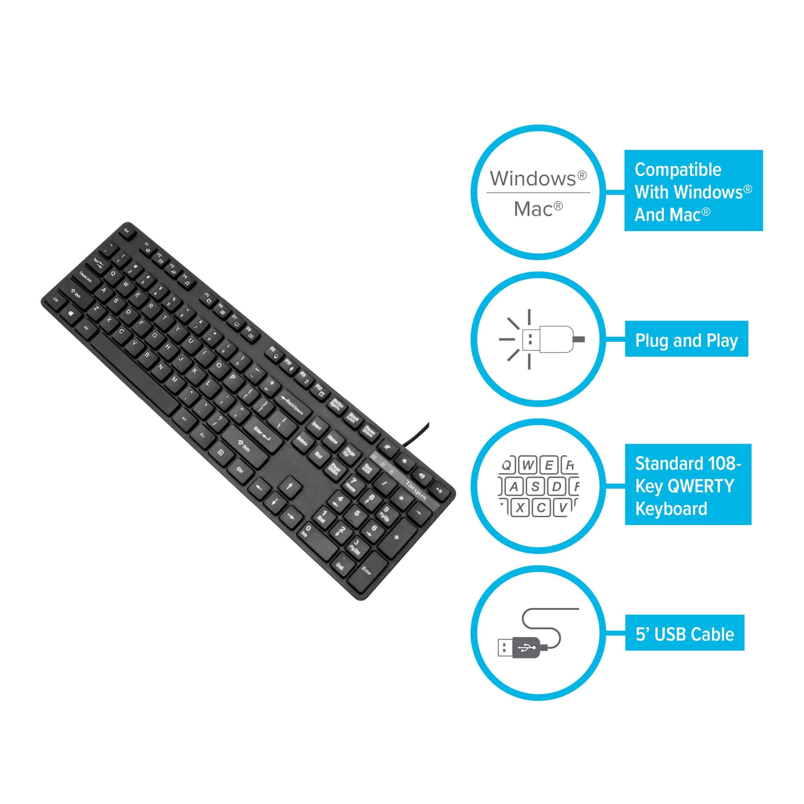 Targus USB Wired Keyboard - Image 6